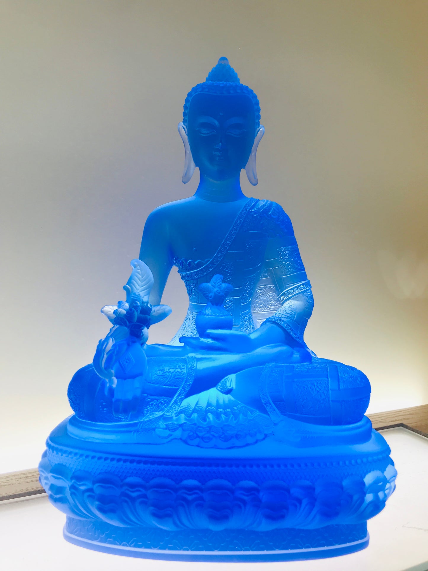 TXF-015 Traditional Liuli Crystal buddhism idols patung buddha shakyamuni buddhist monk statue
