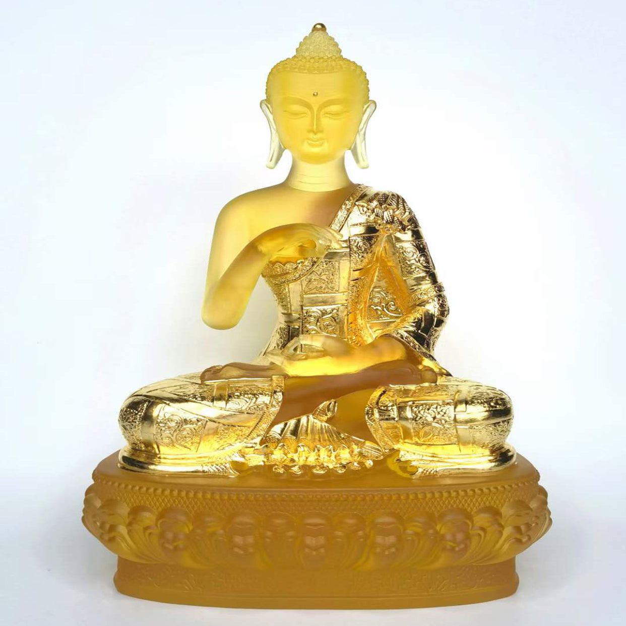 TXF-016 Traditional Liuli Seven Medicine Buddhas Statue Gilding From Gold leaf