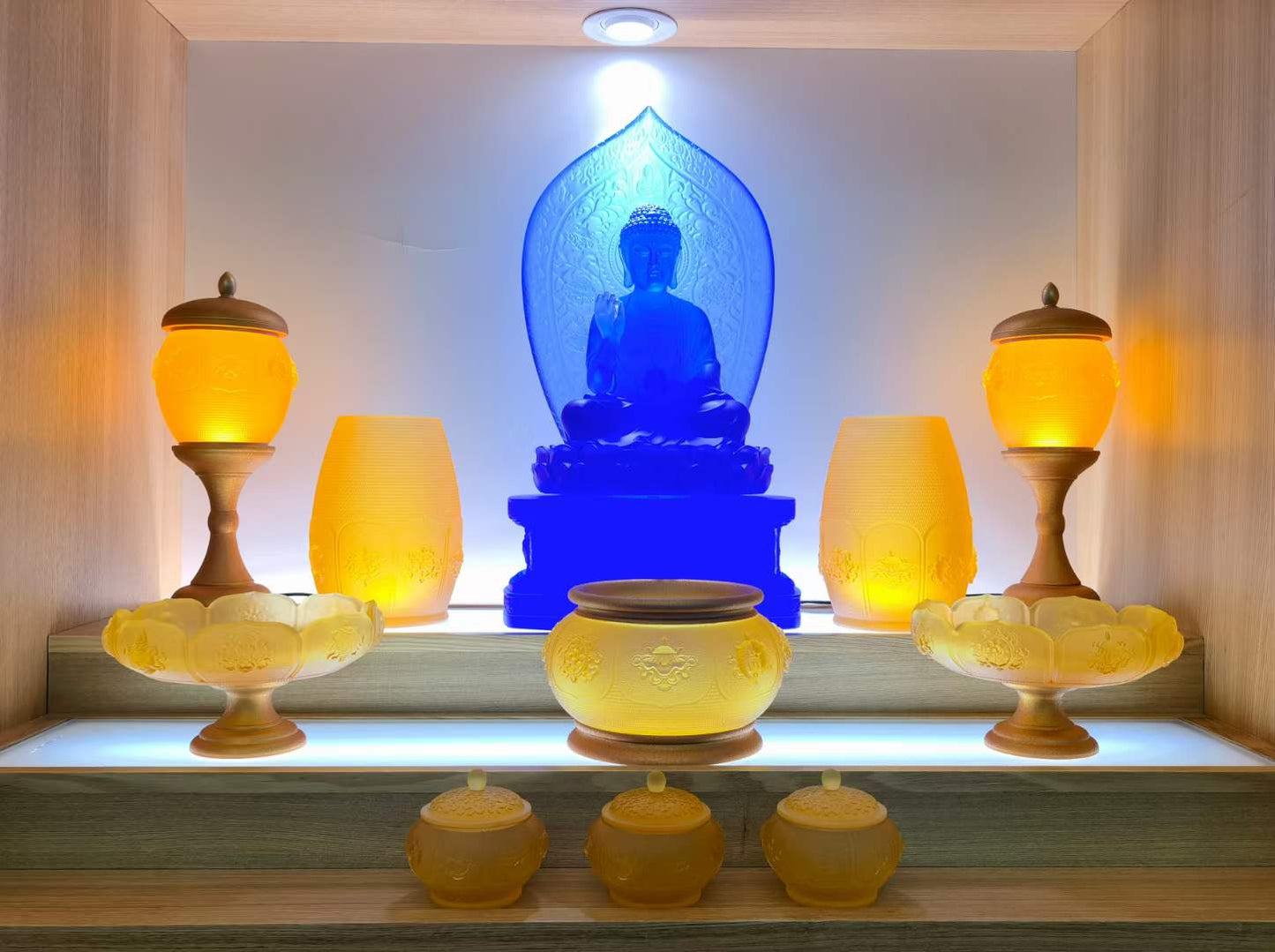 TXJ-400 New arrival A 10-piece Altar set Liuli 8-Treasures Lotus set