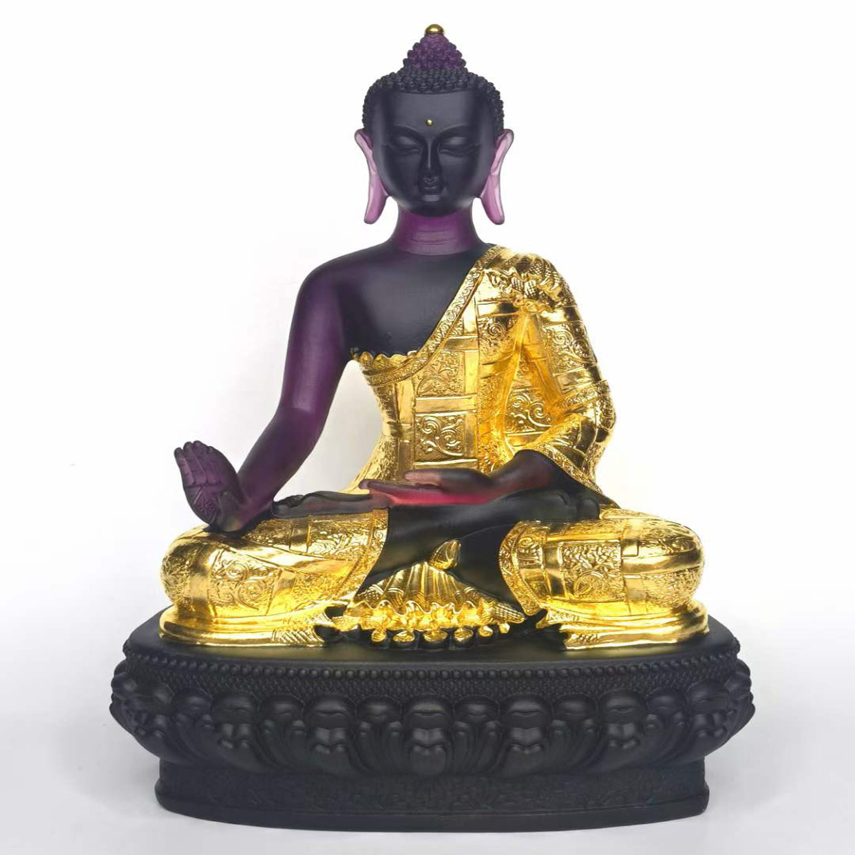 TXF-016 Traditional Liuli Seven Medicine Buddhas Statue Gilding From Gold leaf