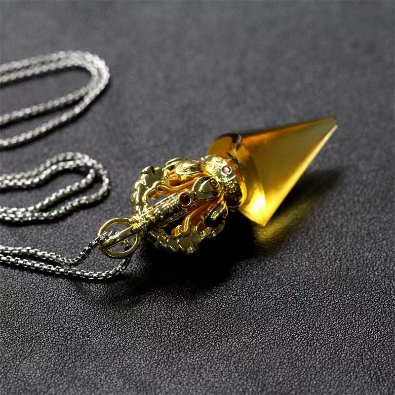 GF-976 Liuli Pendant Inset Color Diamond Cone shape 5 colors