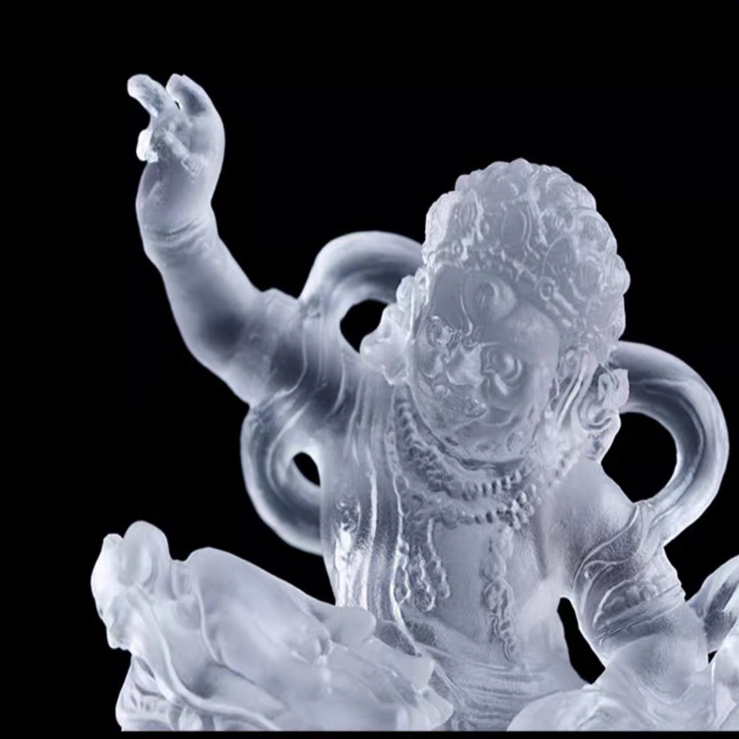 TXF-011 Traditional Liuli Tibetan Buddhism God Of Wealth and Fortune the Five Jambhalas/Offering Water Five Jambhalas