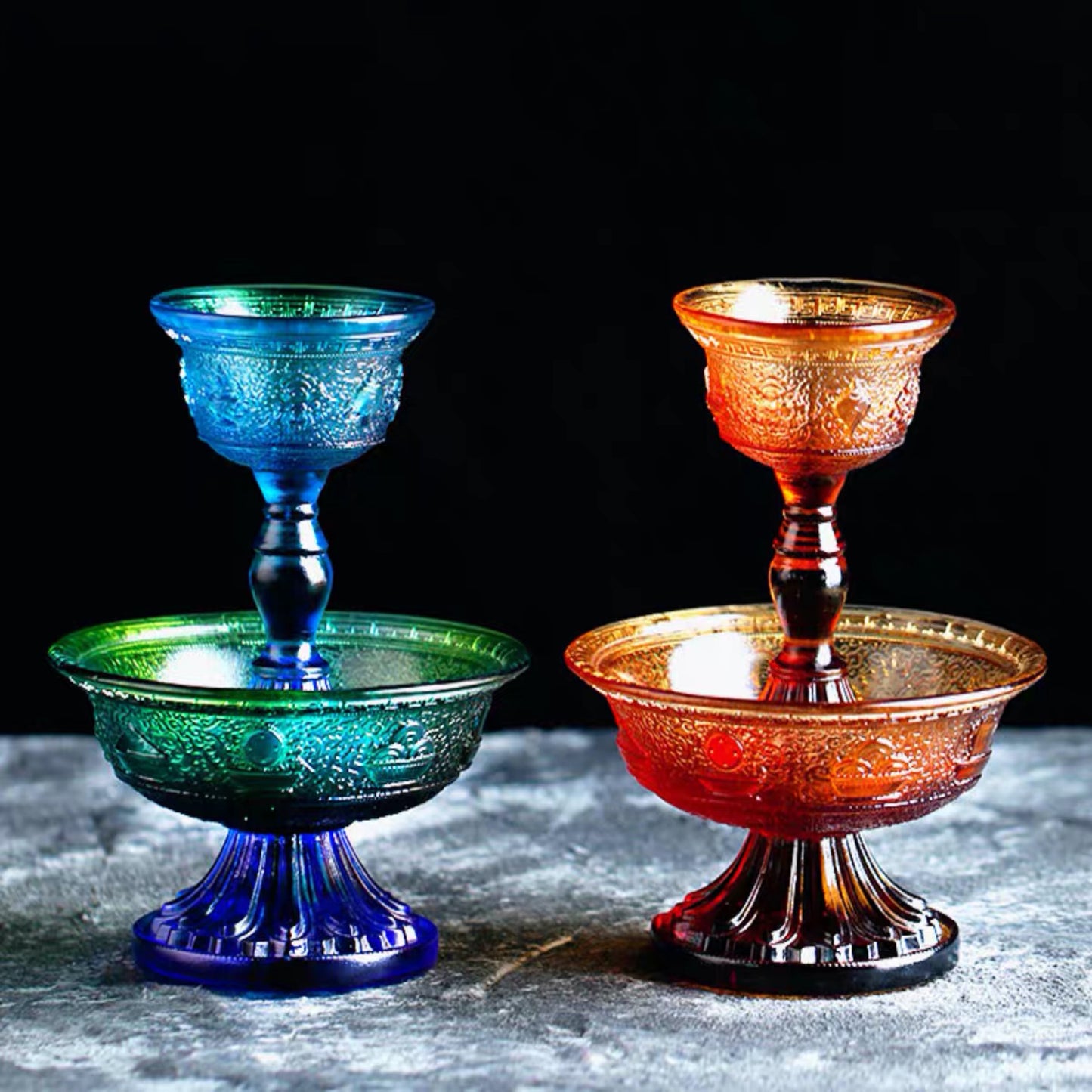 TXJ-201 Fengshui Home Decoration Traditional Liuli Religious Activity Dharmapala cup
