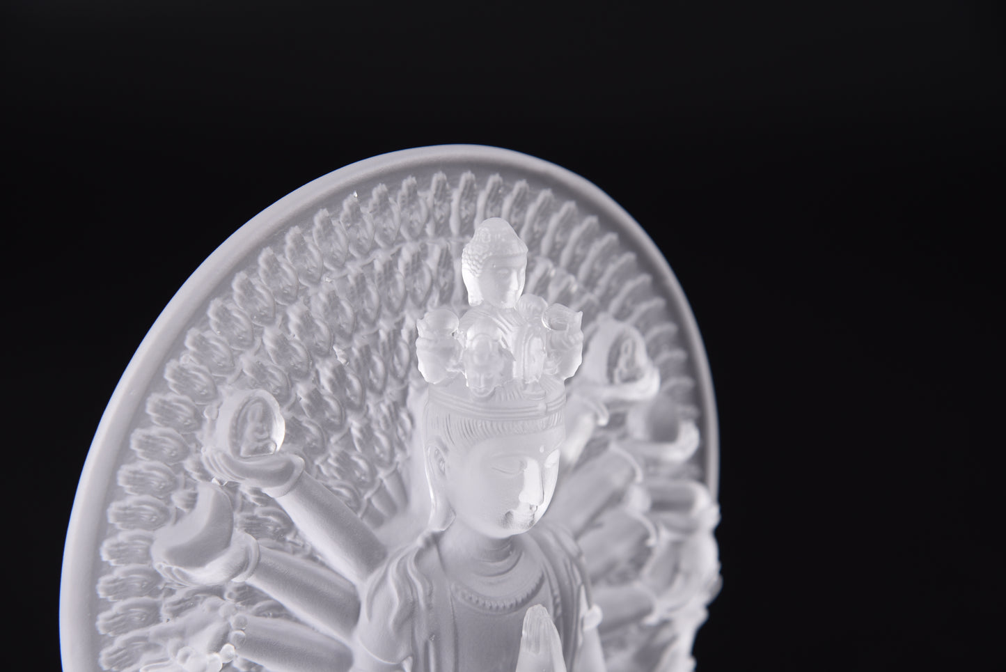 TXF-106Traditional Liuli Thousand Hands Guanyin Buddha Statue Indoor Table Decor Ornaments