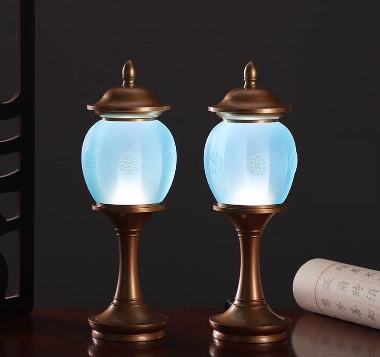 TXJ-710 Retro Classic Liuli Night Light Bedroom Bedside Lamp Desk Lighting Living Room Home Decoration Led Table Lamp