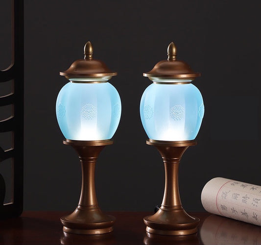 TXJ-710 Retro Classic Liuli Night Light Bedroom Bedside Lamp Desk Lighting Living Room Home Decoration Led Table Lamp