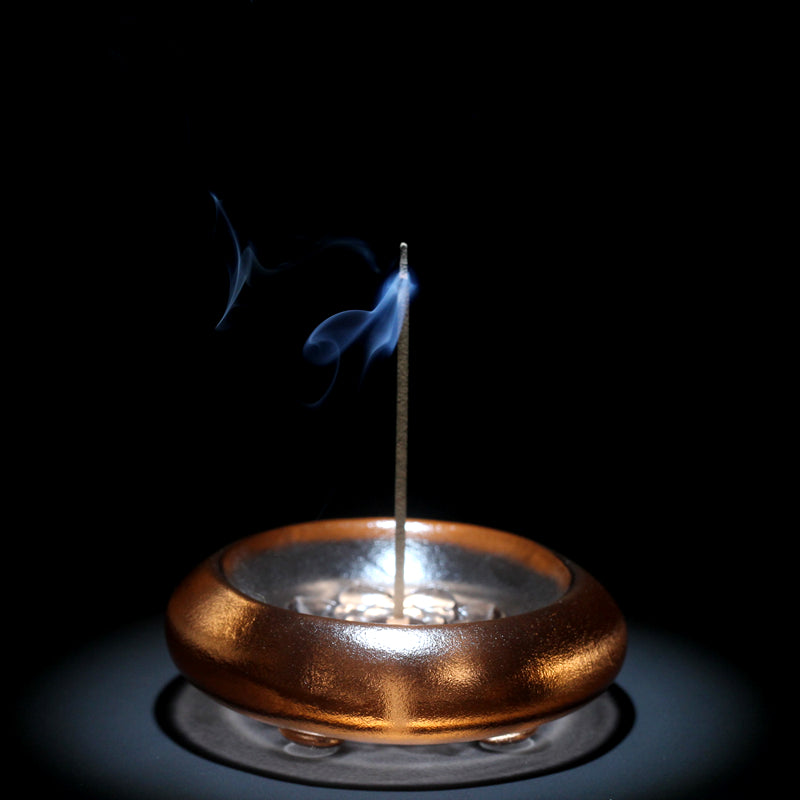 GF-974 Liuli Incense Stick Holder Lotus pattern Round