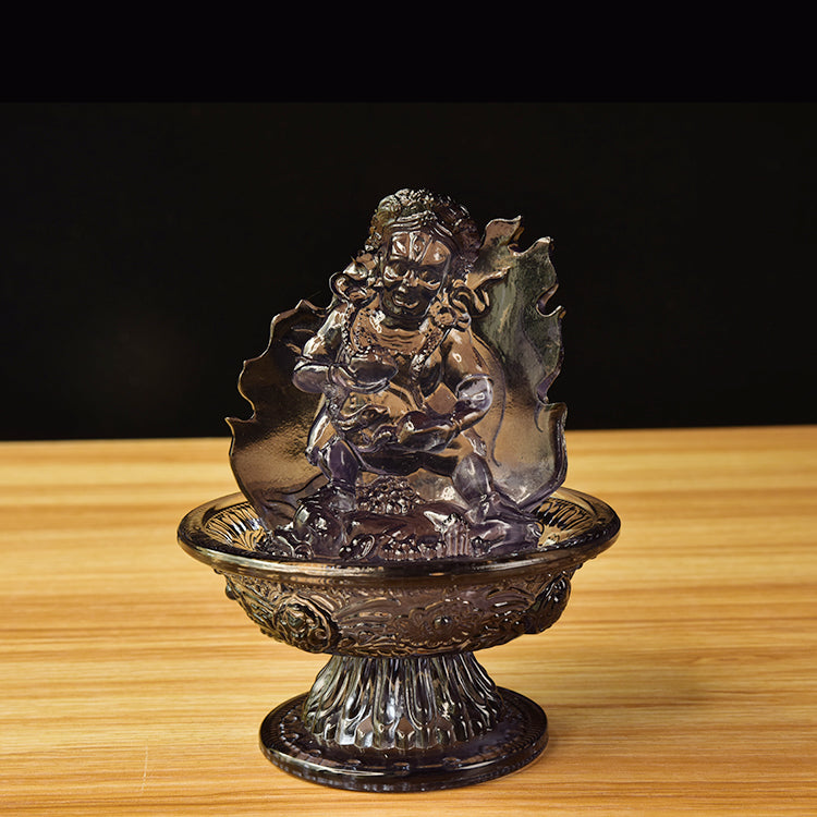 TXF-011 Traditional Liuli Tibetan Buddhism God Of Wealth and Fortune the Five Jambhalas/Offering Water Five Jambhalas