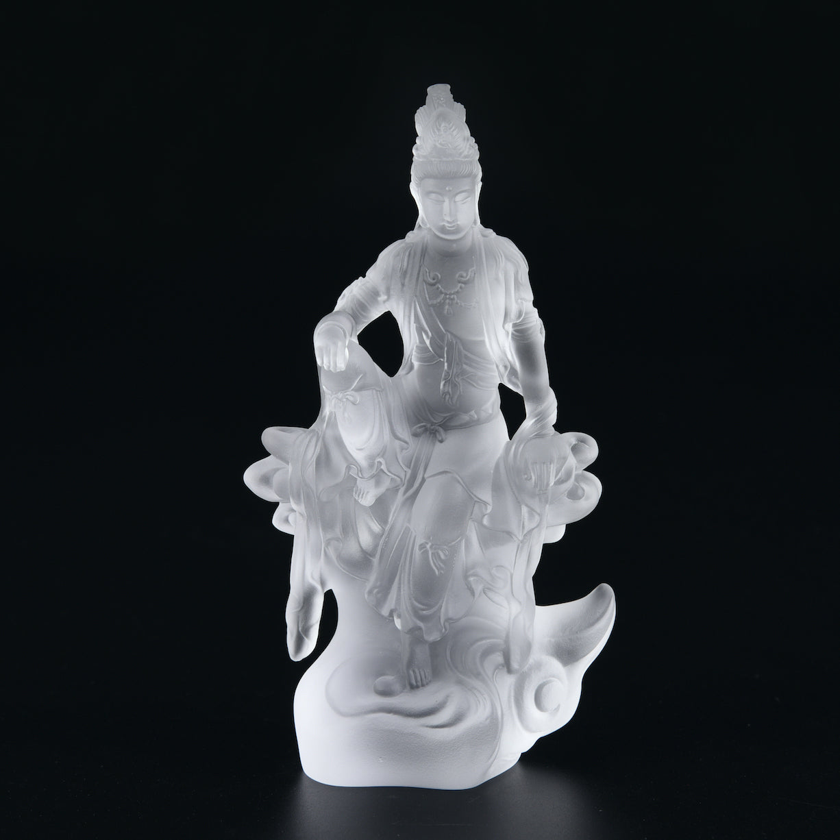 TXF-109 Home Shrine Decoration Ornament Traditional Liuli Customized Fearless avalokitesvara kwan yin guanyin statue