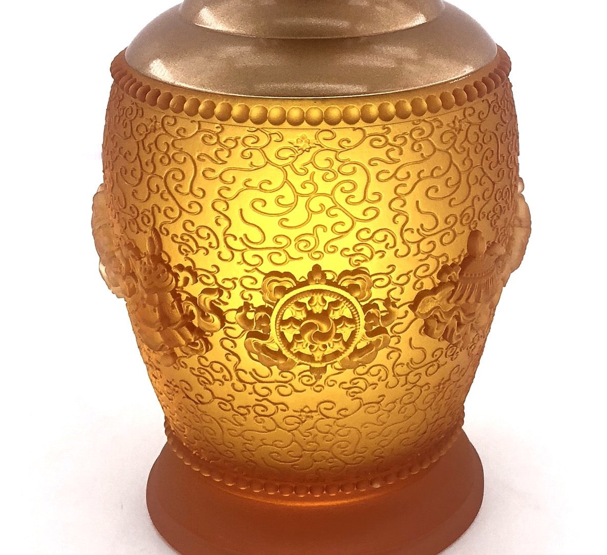 TXJ-332 Traditional Liuli vase Eight-Auspicious Symbol Home Decorative glass & crystal vases