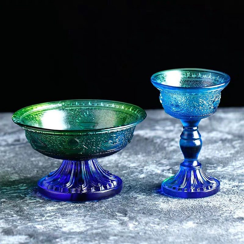 TXJ-201 Fengshui Home Decoration Traditional Liuli Religious Activity Dharmapala cup