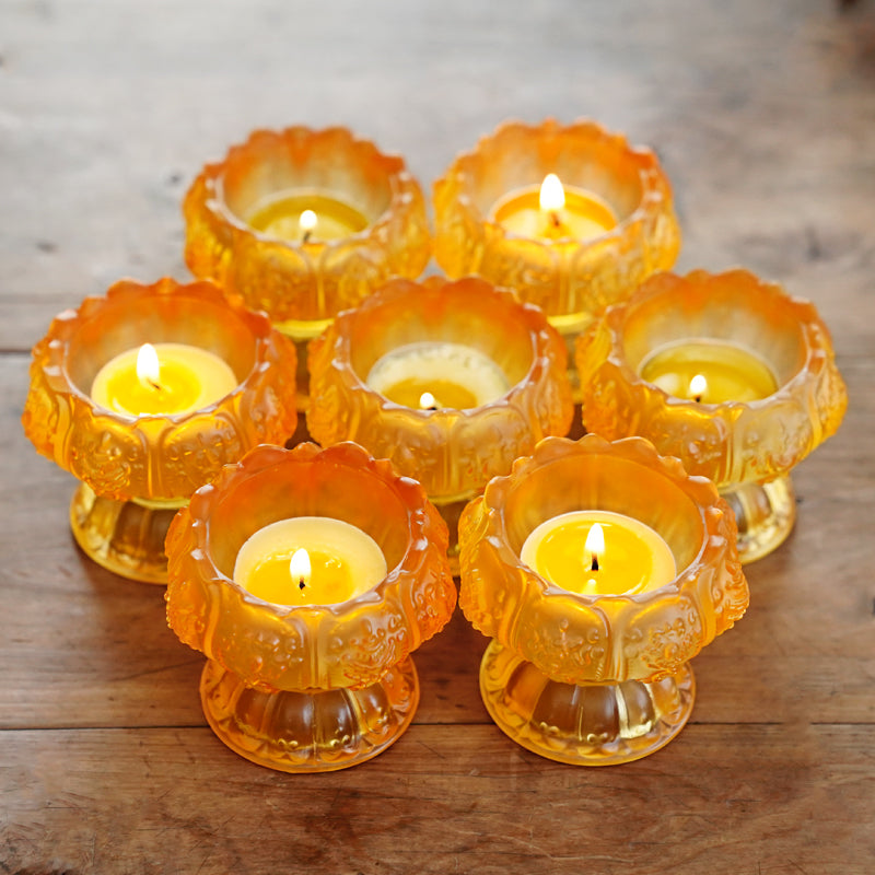 TXJ-231 Multipurpose home decoration eight-auspicious symbol traditional liuli holy cup / candle holder