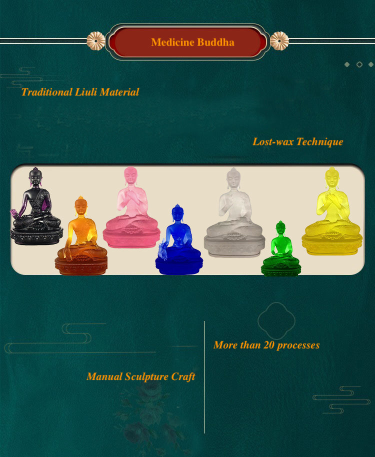 TXF-015 Traditional Liuli Crystal buddhism idols patung buddha shakyamuni buddhist monk statue