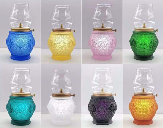 TXJ-221 Antique Home Decoration Relief Liuli Oil Lamp