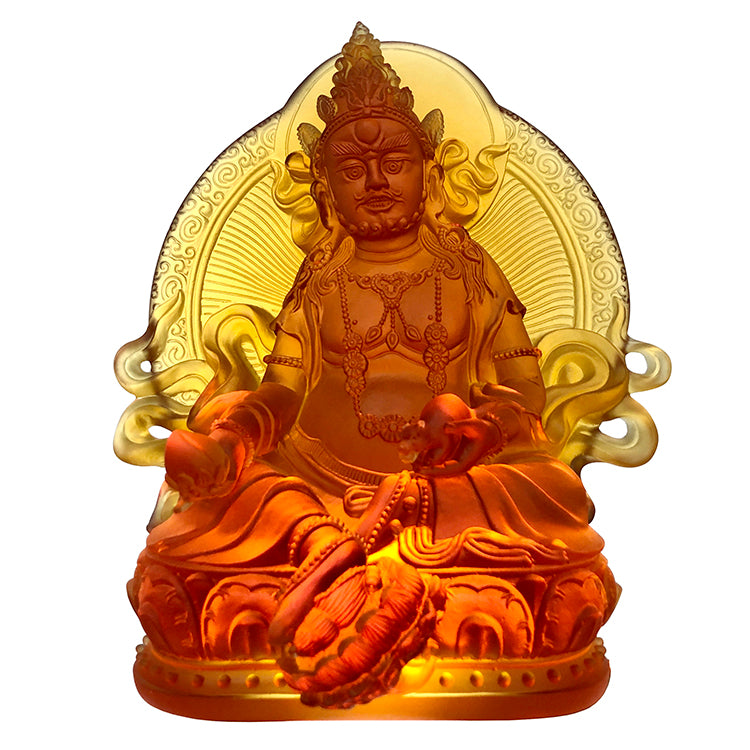 TXF-008 Home Decoration Fengshui Ornament Traditional Liuli Yellow Jambhala Statue