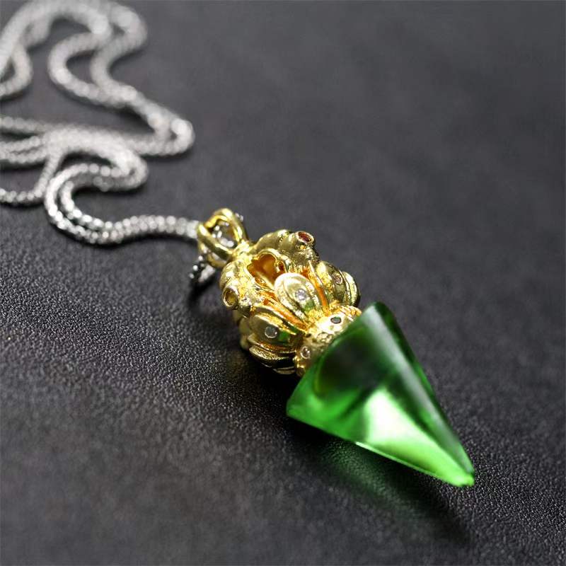 GF-976 Liuli Pendant Inset Color Diamond Cone shape 5 colors