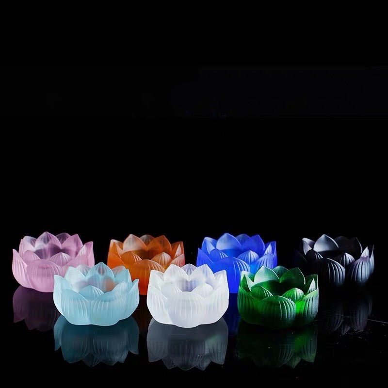 TXJ-211High Quality Seven Colors Lotus flower Liuli  candle holder