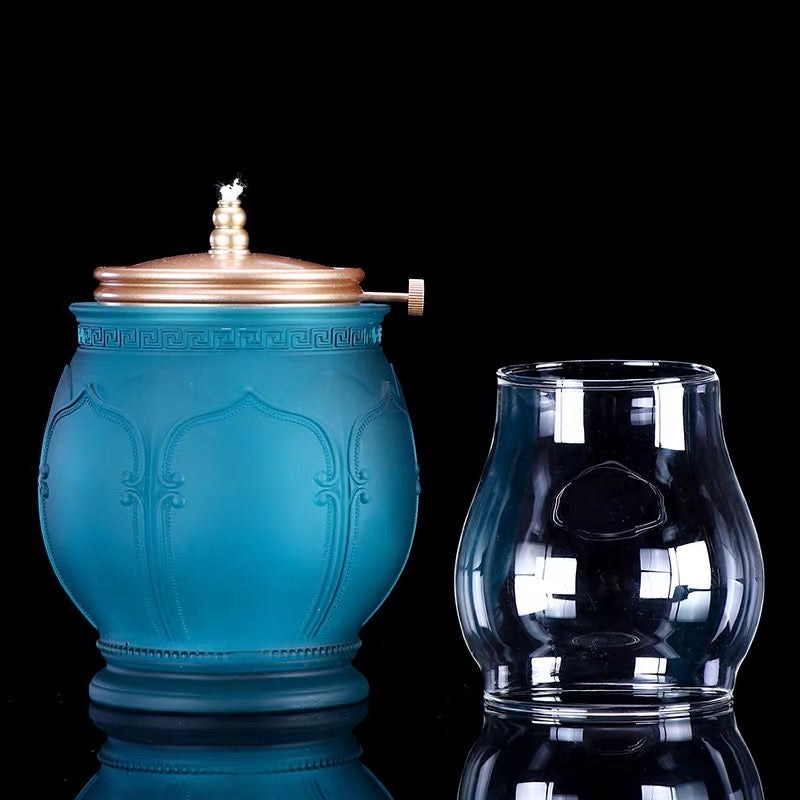 TXJ-221 Antique Home Decoration Relief Liuli Oil Lamp