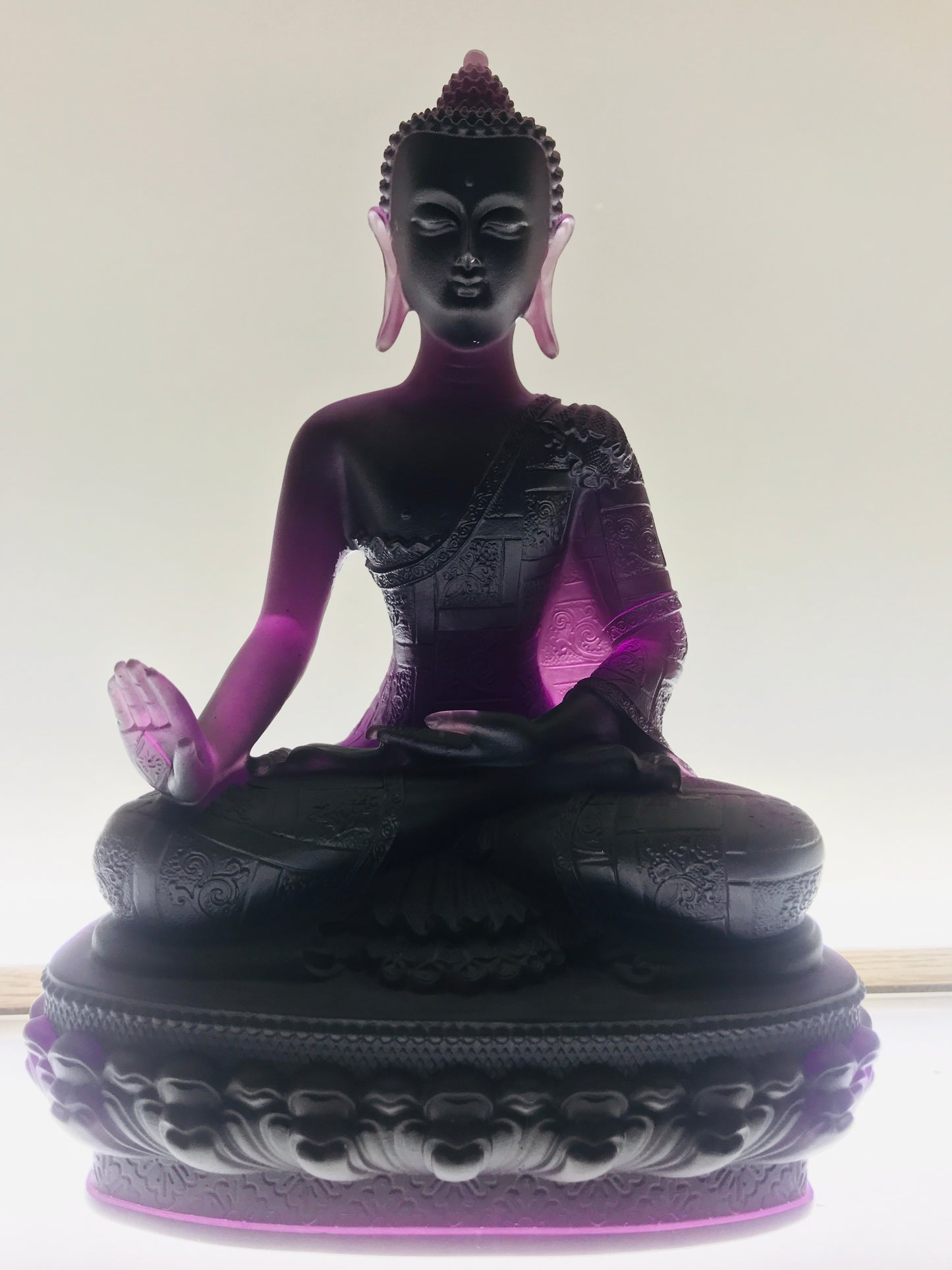 TXF-015 Traditional Liuli Crystal buddhism idols patung buddha shakyamuni buddhist monk statue