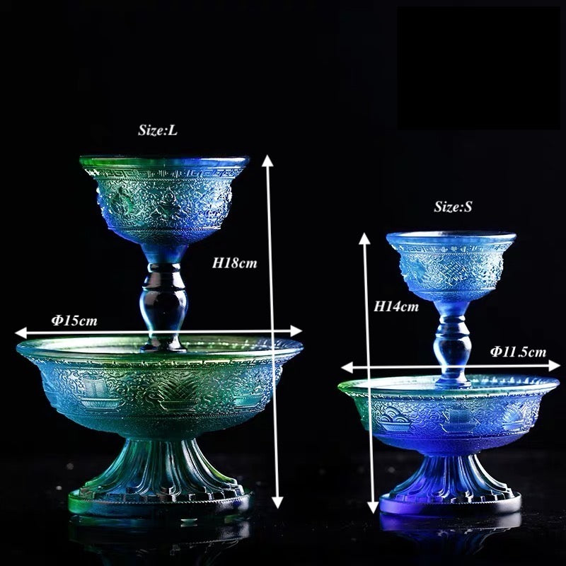 TXJ-201 Fengshui Home Decoration Traditional Liuli Religious Activity Dharmapala cup