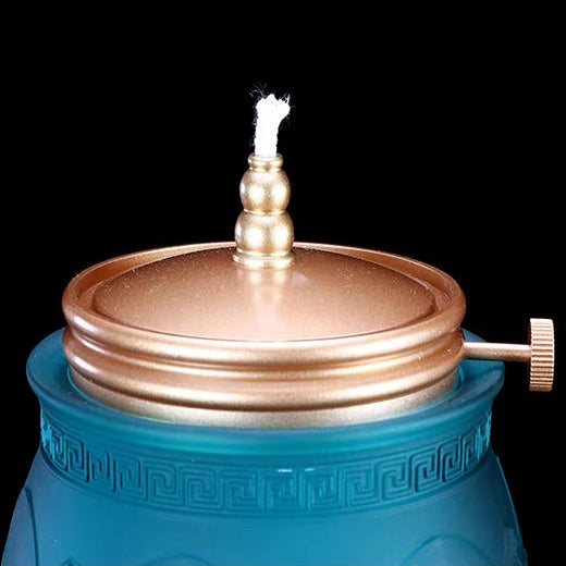 TXJ-221 Antique Home Decoration Relief Liuli Oil Lamp
