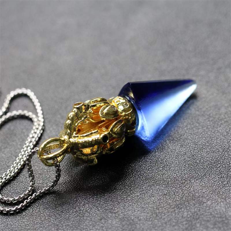GF-976 Liuli Pendant Inset Color Diamond Cone shape 5 colors