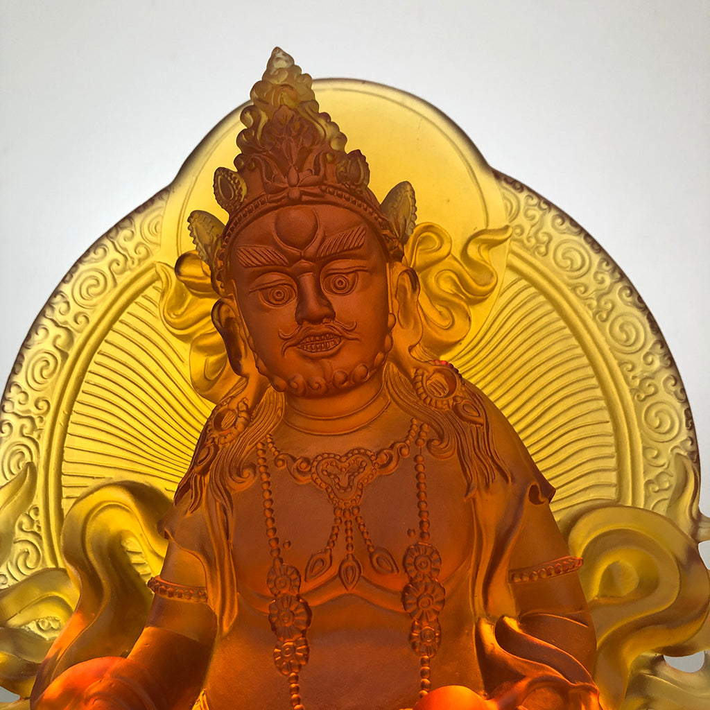 TXF-008 Home Decoration Fengshui Ornament Traditional Liuli Yellow Jambhala Statue