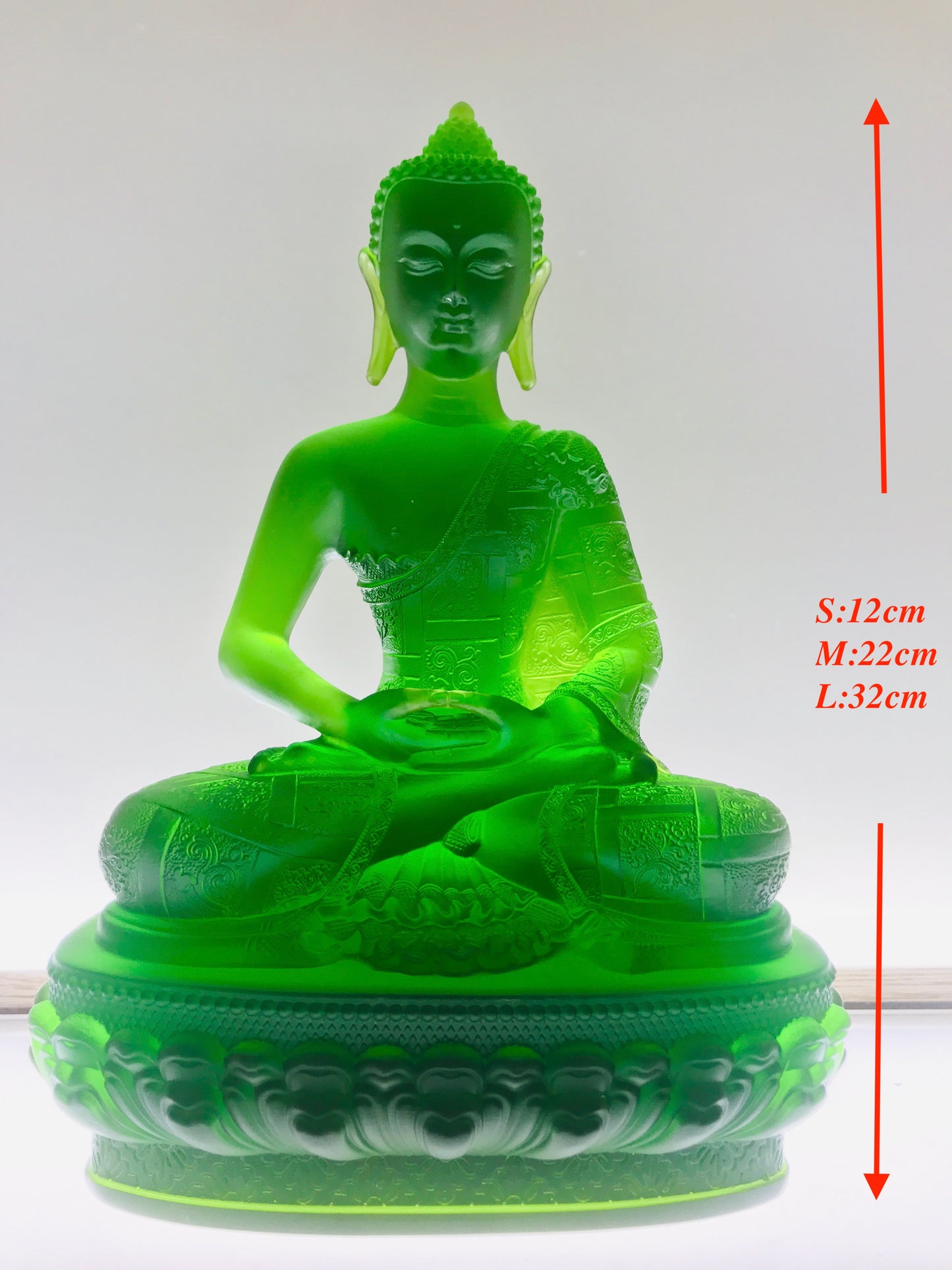 TXF-015 Traditional Liuli Crystal buddhism idols patung buddha shakyamuni buddhist monk statue