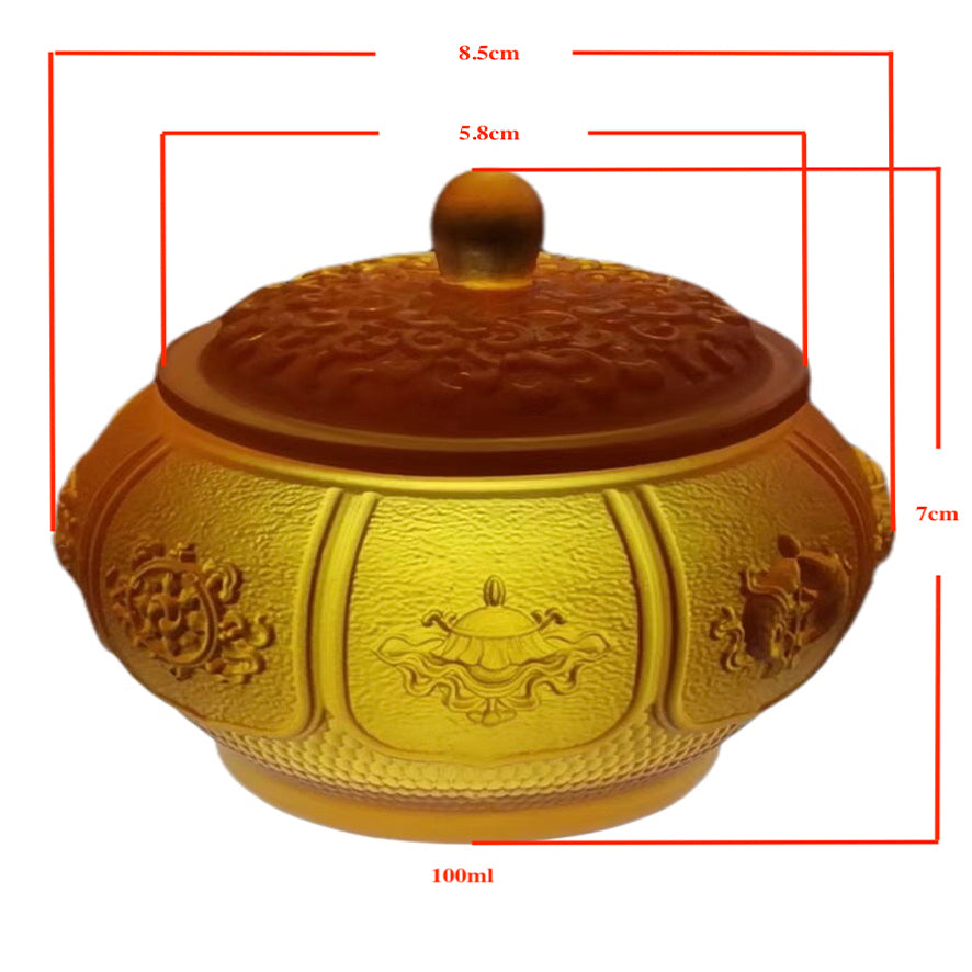 TXJ-262 Vintage Traditional Liuli Treasures Water-offering Cup