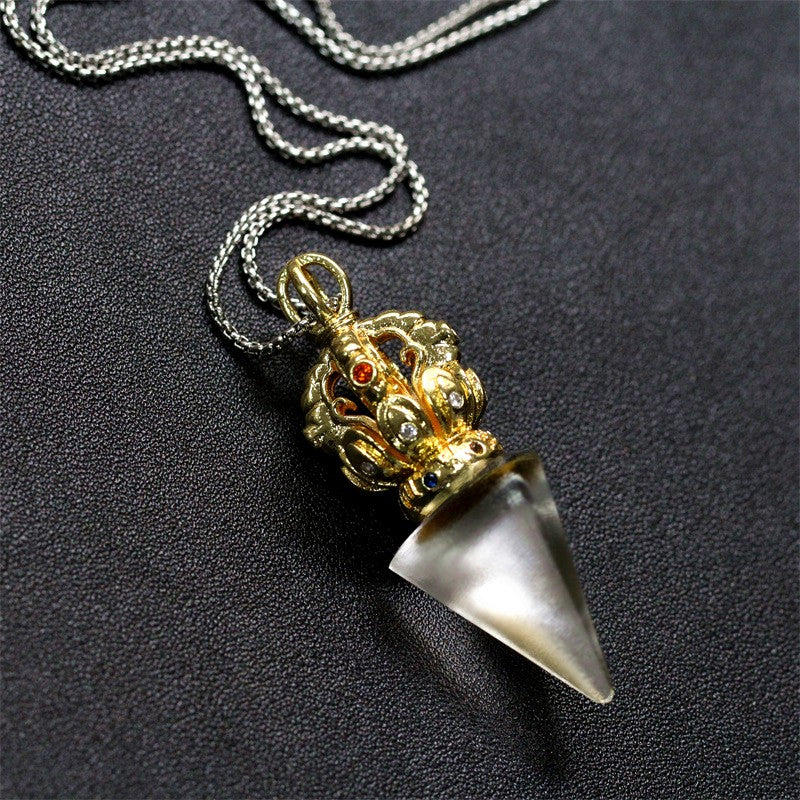 GF-976 Liuli Pendant Inset Color Diamond Cone shape 5 colors