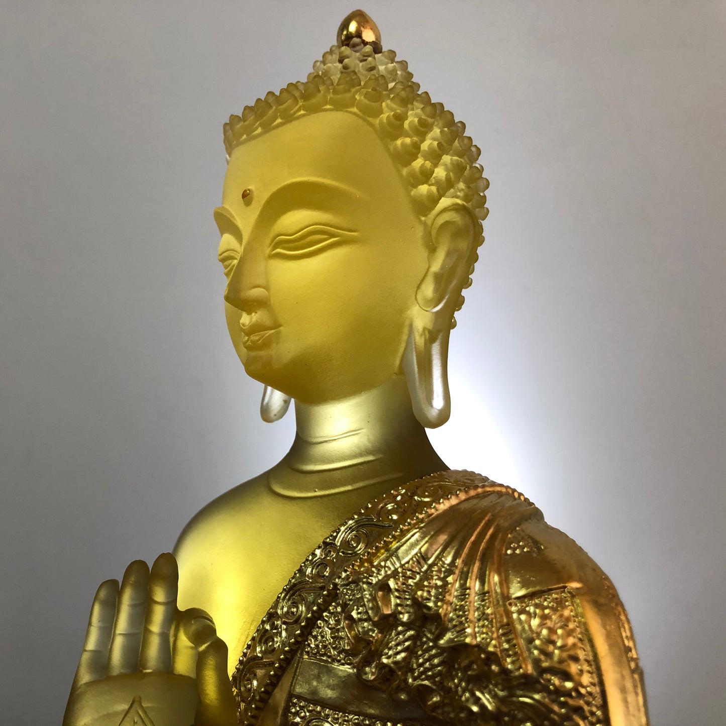 TXF-016 Traditional Liuli Seven Medicine Buddhas Statue Gilding From Gold leaf