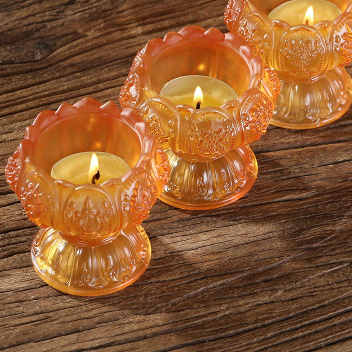 TXJ-231 Multipurpose home decoration eight-auspicious symbol traditional liuli holy cup / candle holder
