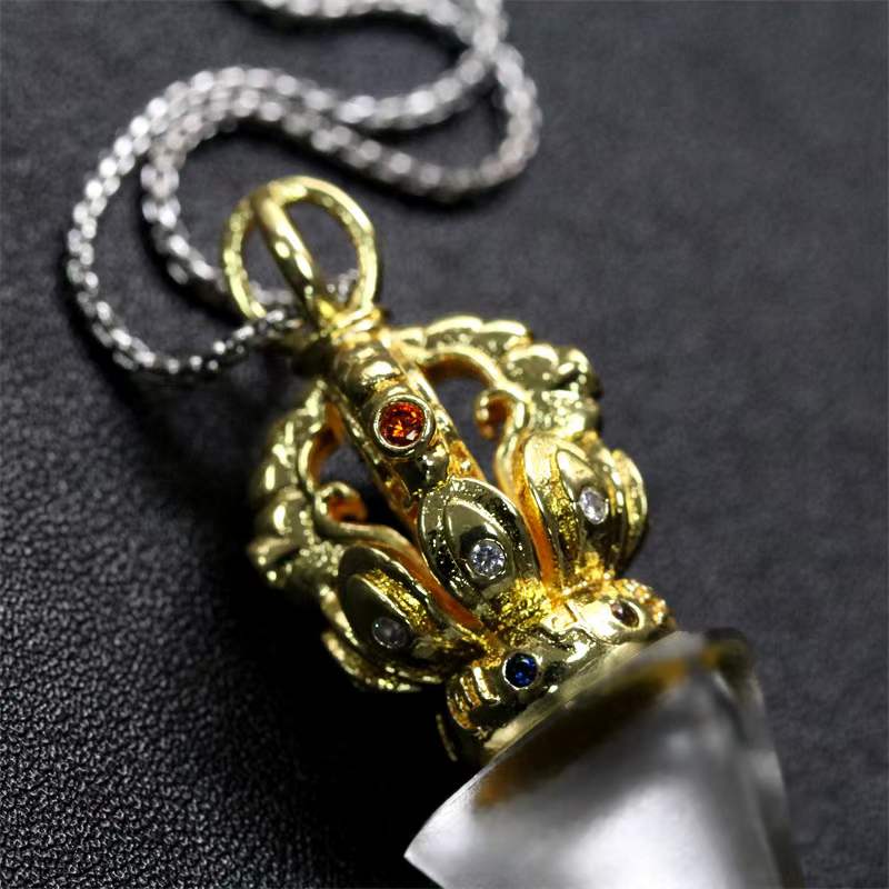 GF-976 Liuli Pendant Inset Color Diamond Cone shape 5 colors