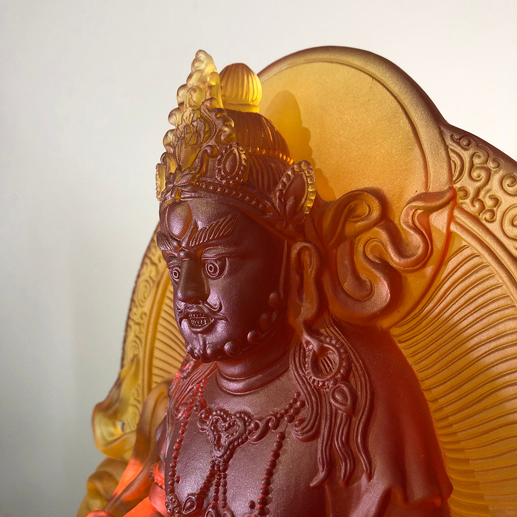 TXF-008 Home Decoration Fengshui Ornament Traditional Liuli Yellow Jambhala Statue
