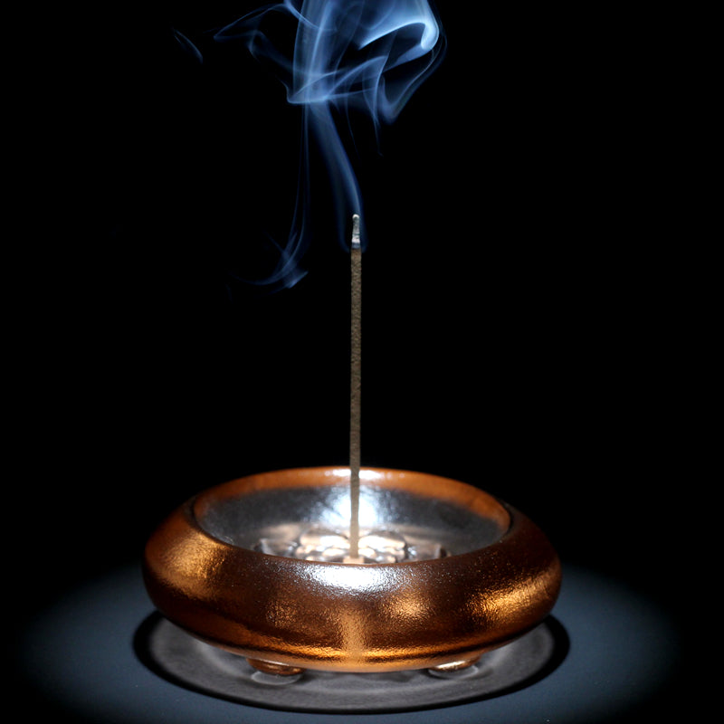 GF-974 Liuli Incense Stick Holder Lotus pattern Round