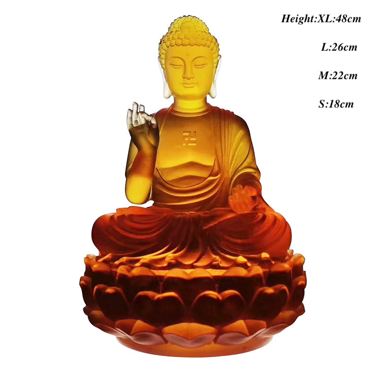 TXF-102Traditional Liuli Sakyamuni Buddha Statue garden decoration outdoor