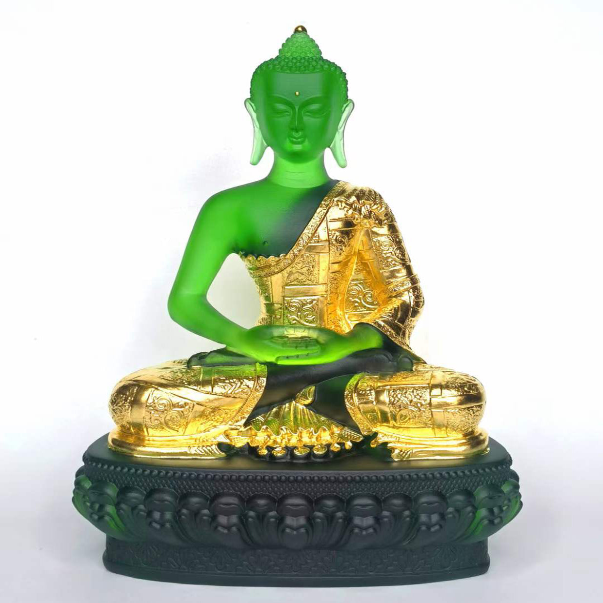 TXF-016 Traditional Liuli Seven Medicine Buddhas Statue Gilding From Gold leaf