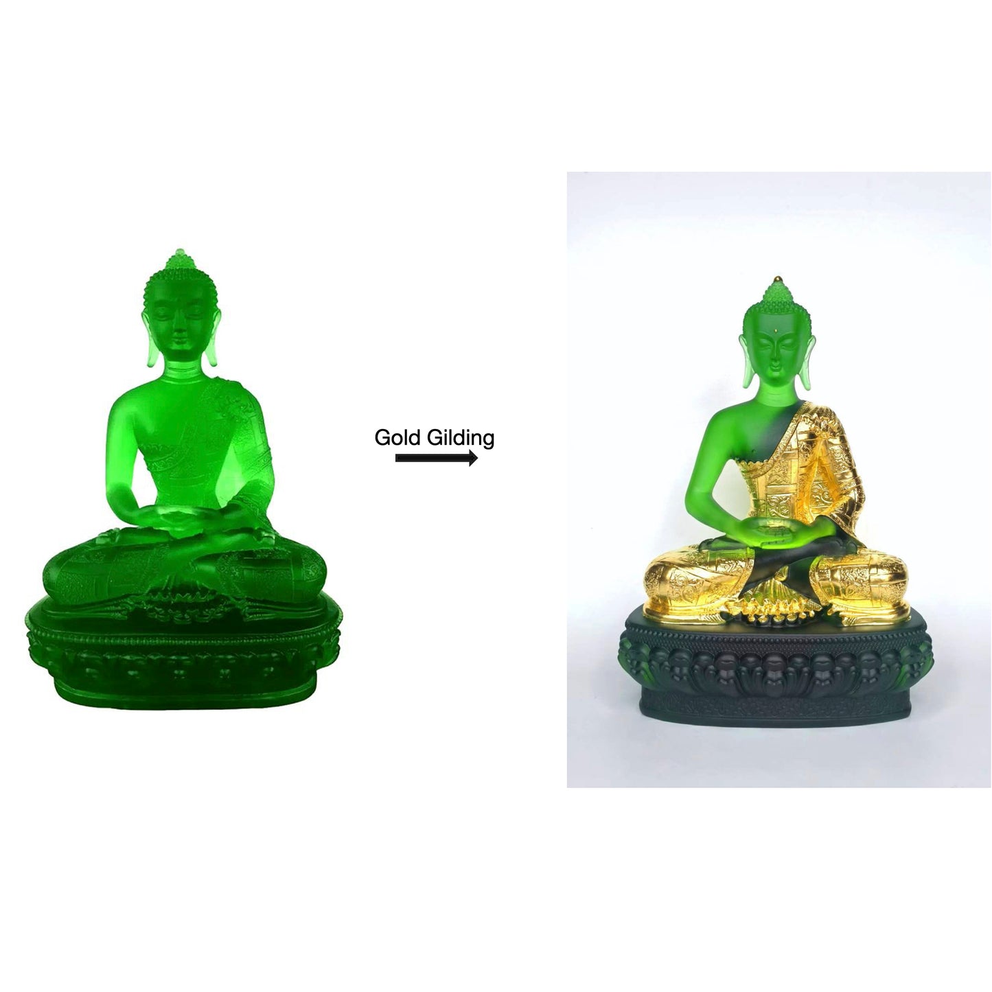 TXF-016 Traditional Liuli Seven Medicine Buddhas Statue Gilding From Gold leaf