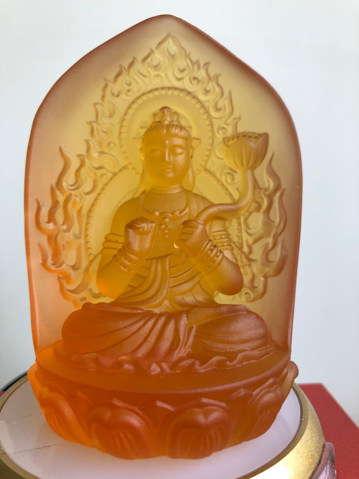 TXF-130 Traditional Liuli Patron Saint Series Mini Buddha Statue Figurine for Temple Thousands of Buddha wall