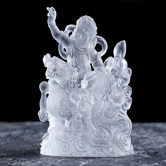TXF-011 Traditional Liuli Tibetan Buddhism God Of Wealth and Fortune the Five Jambhalas/Offering Water Five Jambhalas