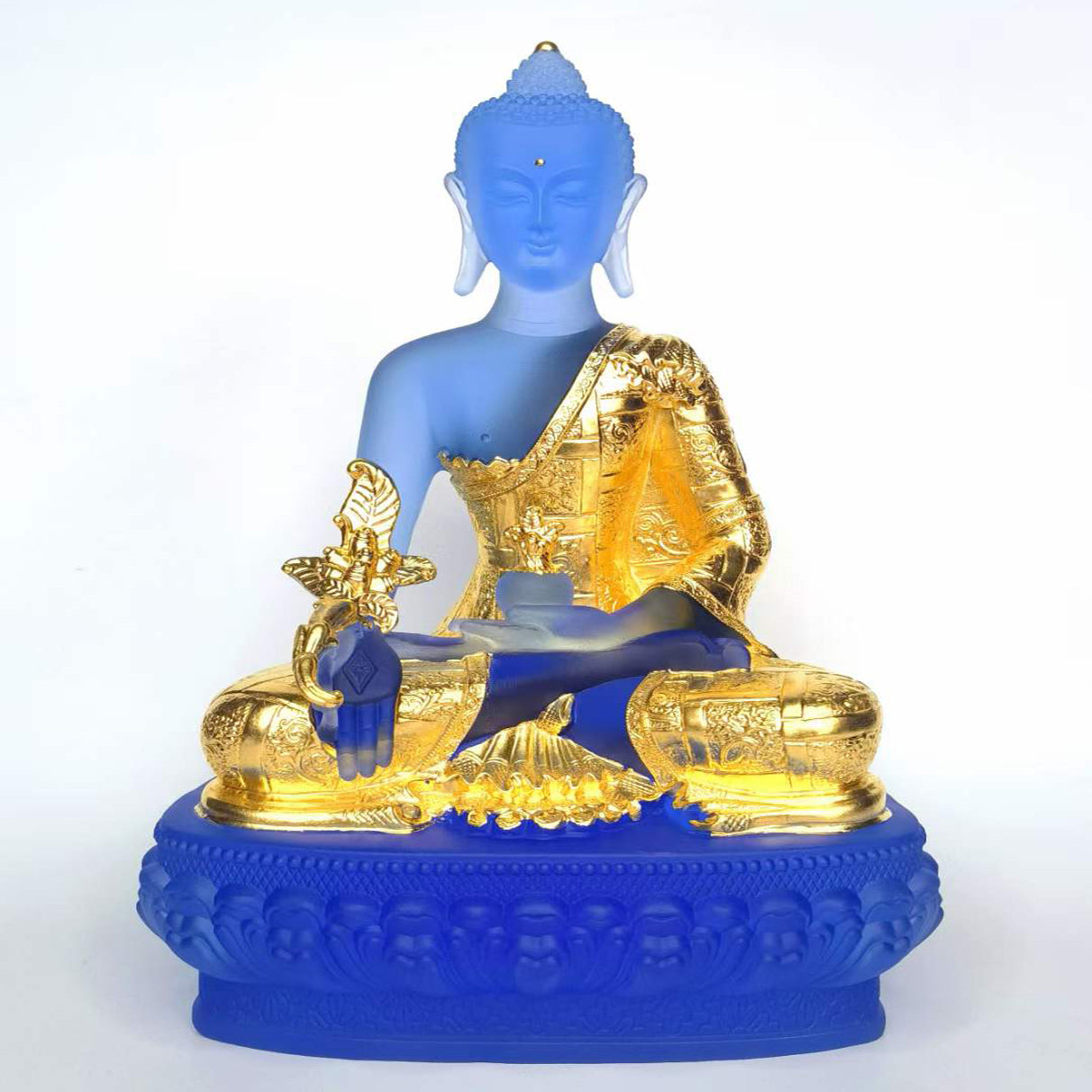 TXF-016 Traditional Liuli Seven Medicine Buddhas Statue Gilding From Gold leaf
