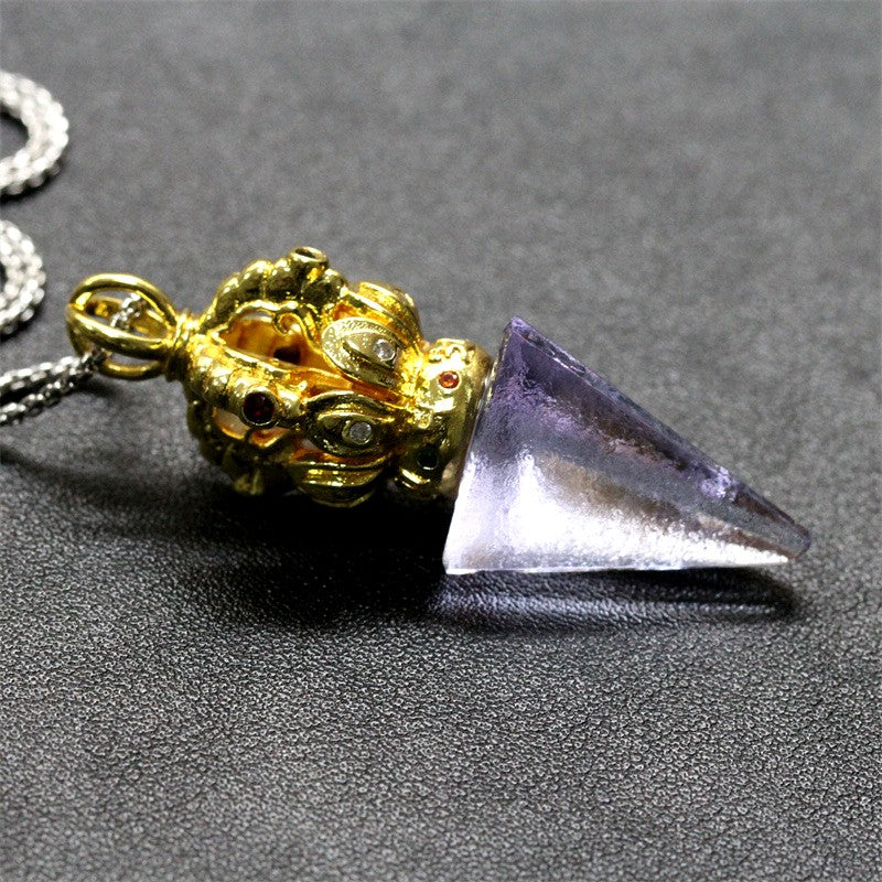 GF-976 Liuli Pendant Inset Color Diamond Cone shape 5 colors