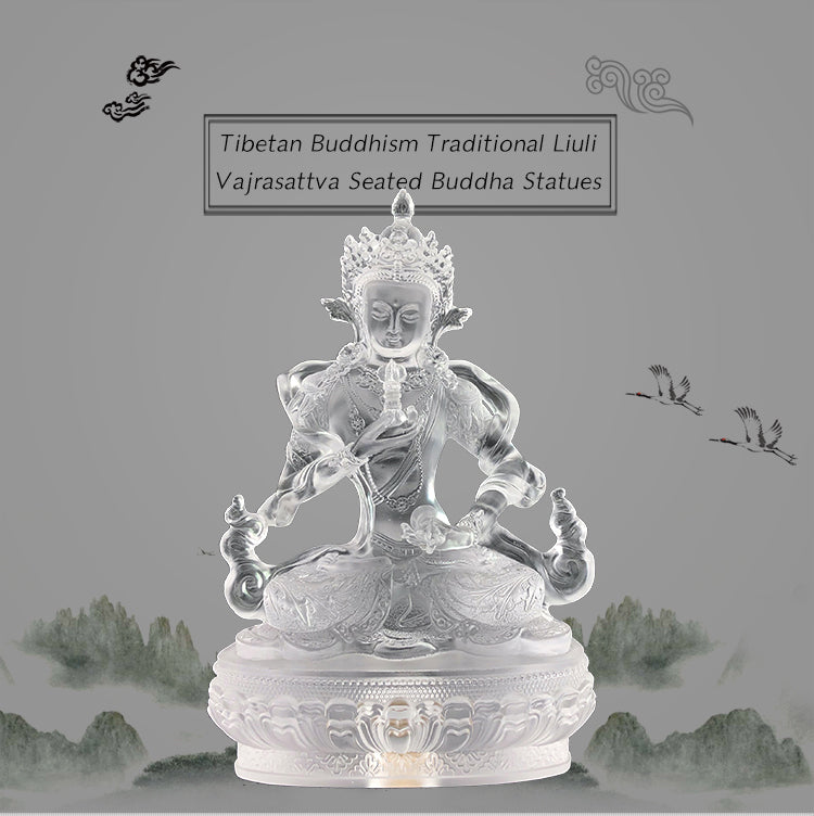TXF-003 Tibetan Buddhism Traditional Liuli Vajrasattva Seated Buddha Statues