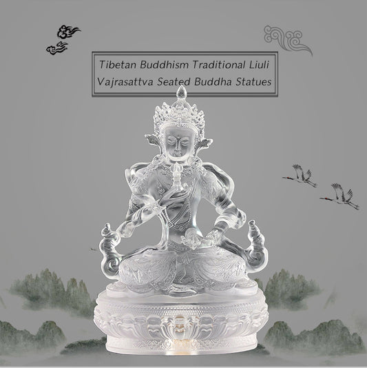 TXF-003 Tibetan Buddhism Traditional Liuli Vajrasattva Seated Buddha Statues