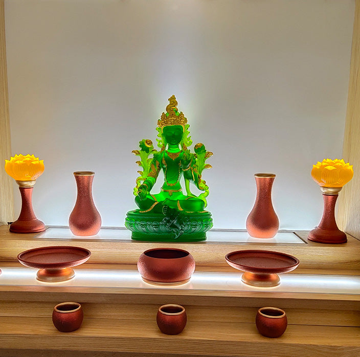 TXJ-900-1 A 10-piece Copper Carefree Worship Buddha Altar Set home temple decoration ornaments
