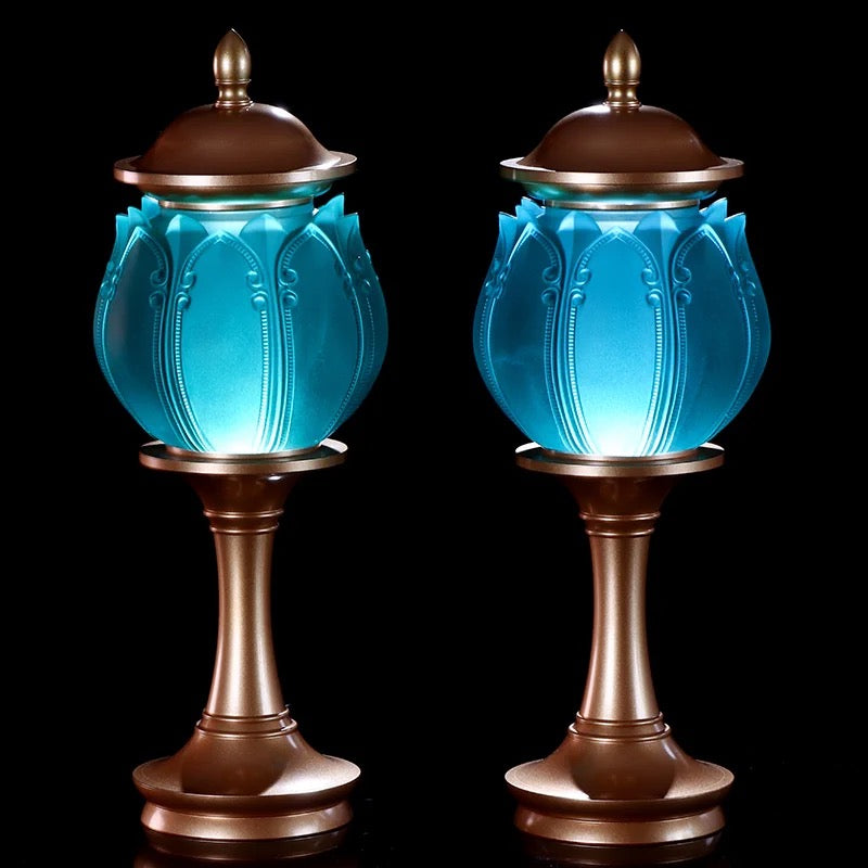 TXJ-650 Traditional Liuli Brass LED Home Decoration Bedroom Bedside Lamp Desk Lighting