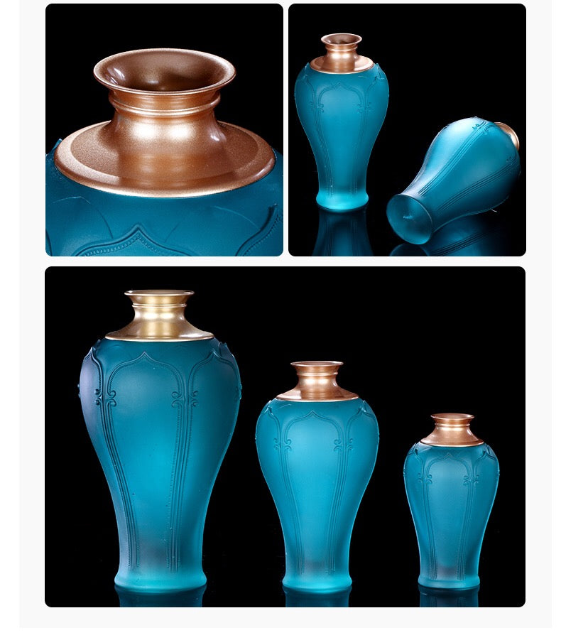 TXJ-331 Liuli Auspicious-flower Luxury Unique home decoration flower vase