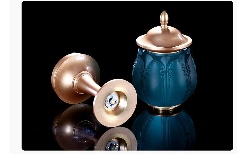 TXJ-650 Traditional Liuli Brass LED Home Decoration Bedroom Bedside Lamp Desk Lighting