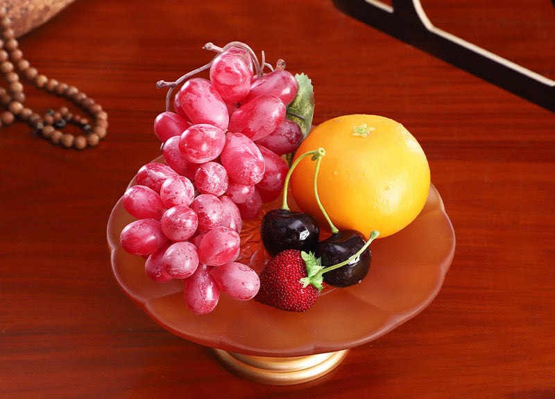 TXJ-325 Liuli Decoration Crystal Rosette Fruit Plate