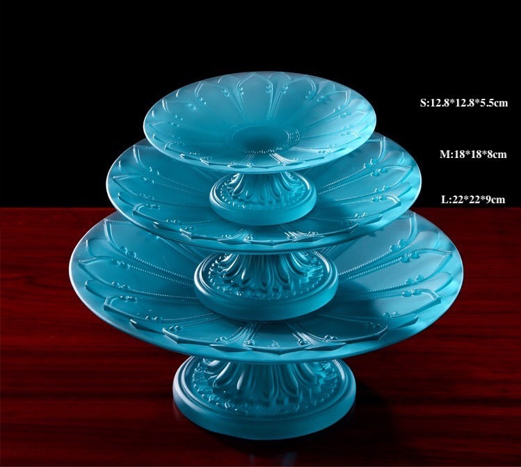 TXJ-321 Manufacturer from China Home Decoration Luxury Liuli Crystal Dried Fruit Dessert Plate